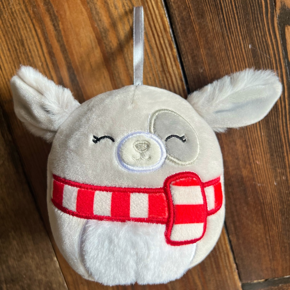 SQUISHMALLOW • 4” Ivy the Dog puppy mini Christmas ornament festive decoration